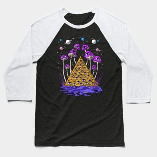 Psychedelic Pyramid Mushrooms Baseball T-Shirt